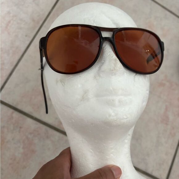 Safilo glasses brown gold frame cutout front sunglasses accessory eyewear - Picture 3 of 8